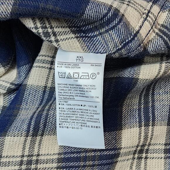 NWT BANANA‎ REPUBLIC MEN'S Untucked Flannel Shirt Size XXL - Picture 6 of 8